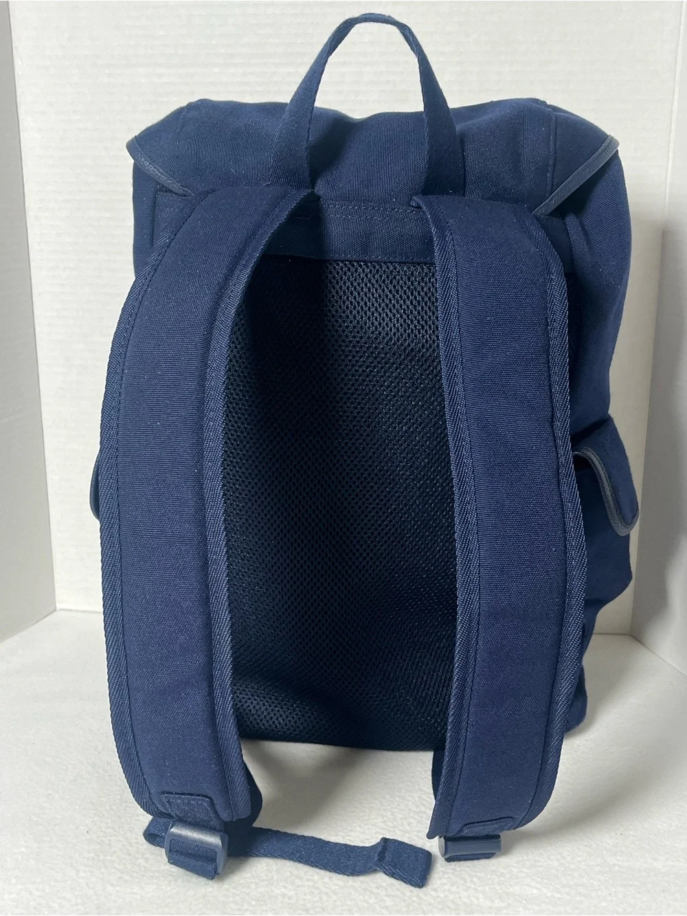 Polo by Ralph Lauren Navy Canvas Backpack with Leather-Trim Straps